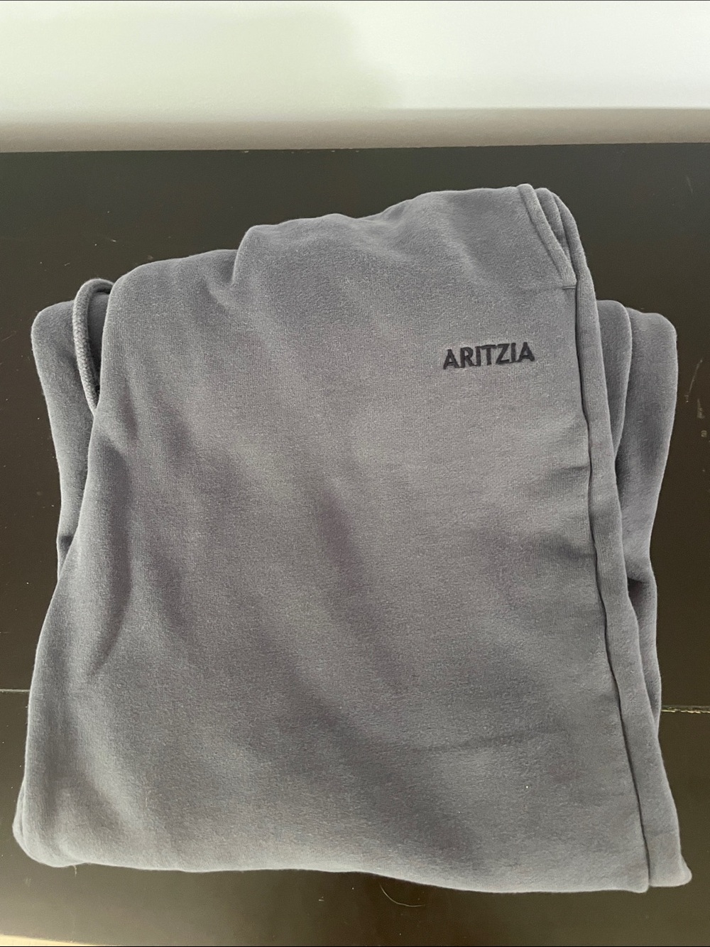 Aritzia Gray Wide-Leg Sweatpants with Subtle Logo